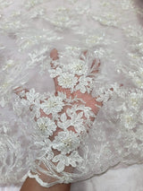 Beaded Embroidered Lace Ivory