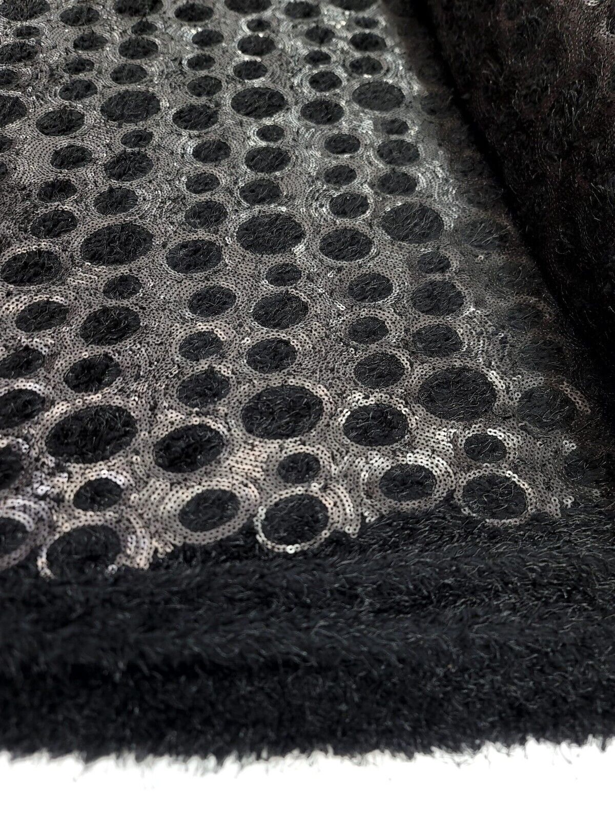 Black Sequin Stretch Fabric