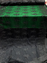 Black Embroidered Sequin Lace Fabric