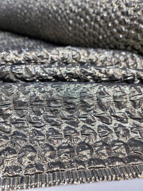 Brocade Jacquard Fabric Antique Gold