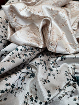 Floral Brocade Jacquard Fabric Hunter Green