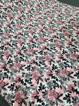 Brocade Jacquard Floral Chenille Fabric Dusty Rose Mauve