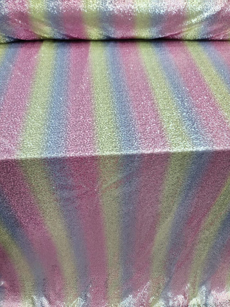 Sequin Fabric Vibrant Rainbow by the Yard