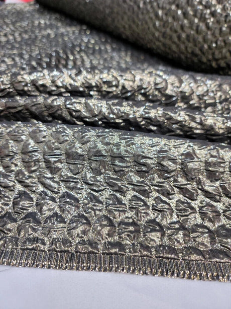 Brocade Jacquard Fabric Antique Gold