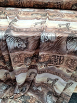 Animal Print Chiffon Fabric Beige Grey Brown