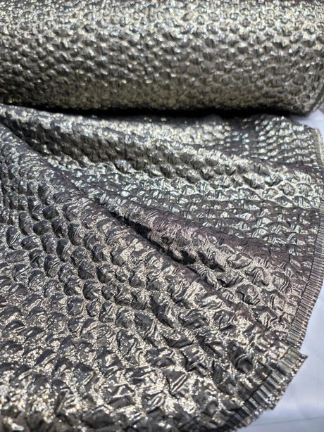 Brocade Jacquard Fabric Antique Gold
