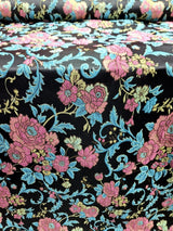 Brocade Multicolor Floral Jacquard Fabric