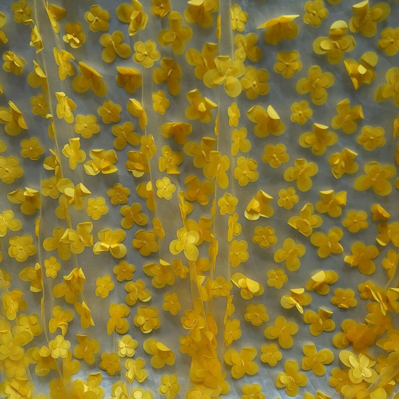 3D Flower Lace Yellow