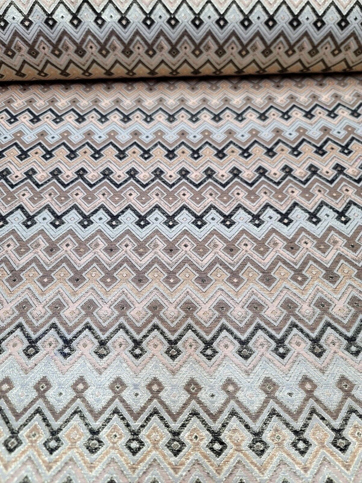 Metallic Brocade Fabric Teal Gold