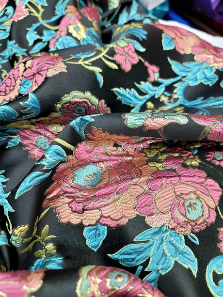 Brocade Multicolor Floral Jacquard Fabric