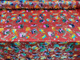 Sequin Lace Red Mesh Fabric