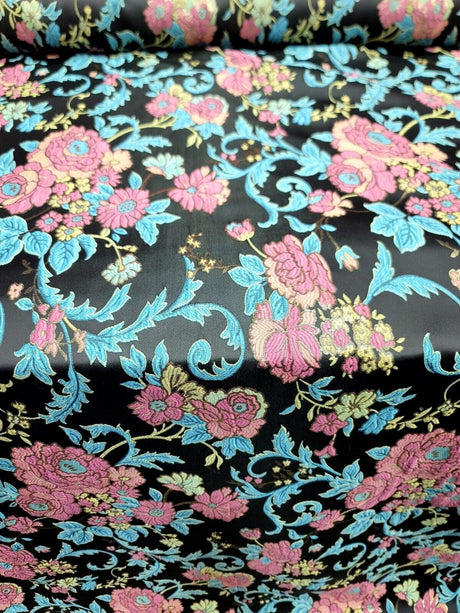 Brocade Multicolor Floral Jacquard Fabric