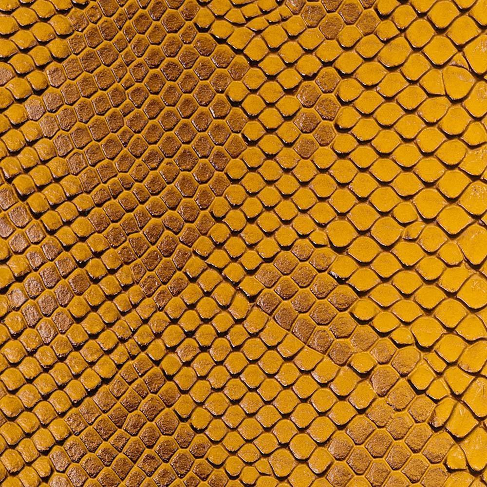 Gold Faux Viper Sopythana Snake Skin Vinyl Fabric,