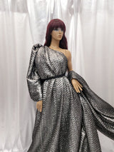 Brocade Jacquard Dark Gray Embossed