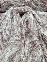 Embroidered Pearl Mesh Lace Fabric Mauve