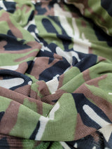 Camouflage Print 4-Way Stretch Mesh Fabric
