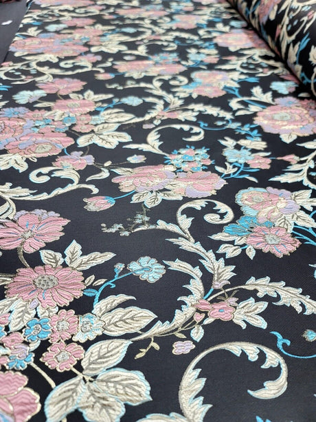 Brocade Floral Damask Jacquard Fabric