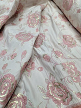 Brocade Jacquard Floral Fabric Blush Gold