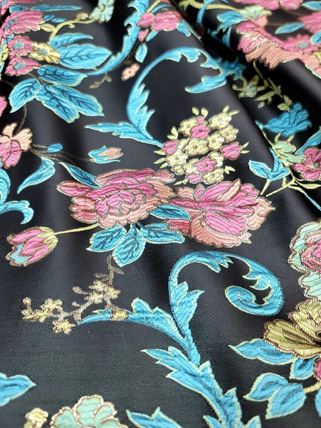 Brocade Multicolor Floral Jacquard Fabric