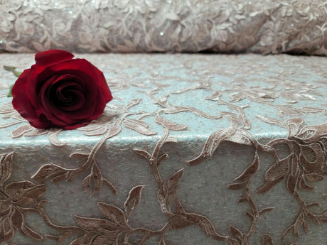 Embroidered Lace Guipure Mesh Dusty Rose