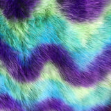 Faux Fur Fabric Multicolor Waves
