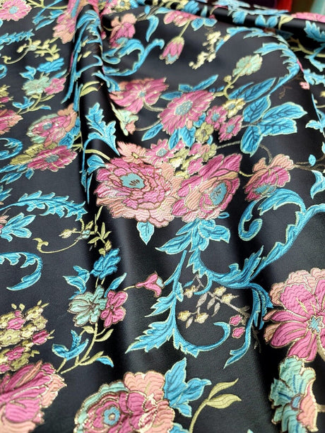 Brocade Multicolor Floral Jacquard Fabric