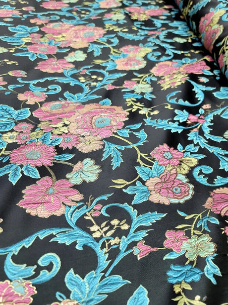 Brocade Multicolor Floral Jacquard Fabric