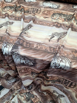 Animal Print Chiffon Fabric Beige Grey Brown
