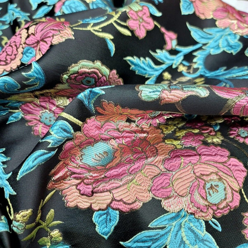 Brocade Multicolor Floral Jacquard Fabric