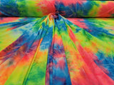 Multicolor Spandex Fabric Neon Tie-Dye
