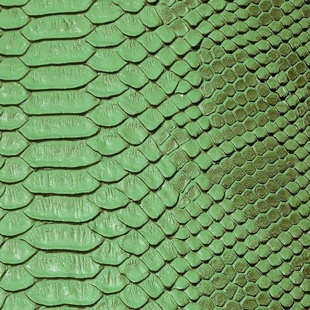 Green Faux Viper Sopythana Snake Skin Vinyl Fabric,