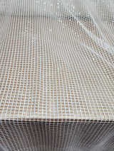 Sequin Fishnet Fabric Off White