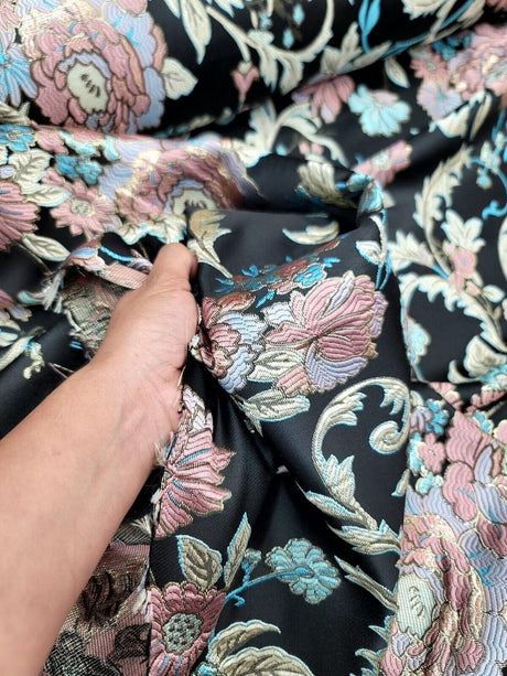 Brocade Floral Damask Jacquard Fabric