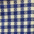 Blue Floral Picnic 1″ One Inch Checkered Poly Cotton Fabric,
