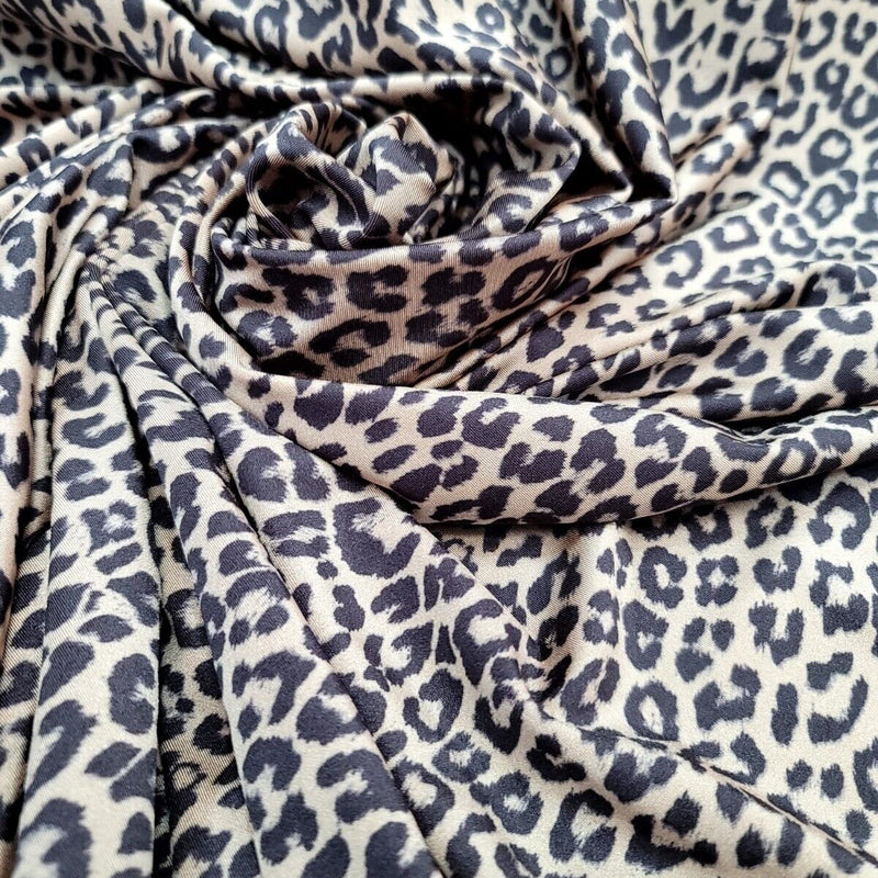 Stretch Spandex Cheetah Print Fabric Black/Brown