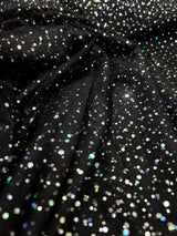 Black Stretch Mesh Iridescent Sequins Fabric