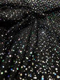 Black Stretch Mesh Iridescent Sequins Fabric