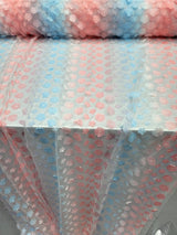 3D Floral Lace Multicolor Coral Blue