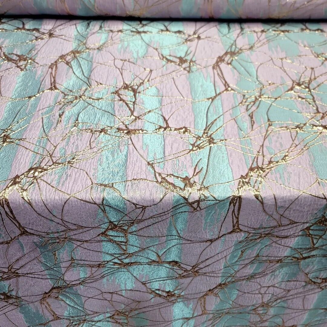 Brocade Jacquard Lavender Blue Rose Gold Metallic