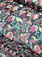 Brocade Jacquard Floral Fabric Green Fuchsia Blue