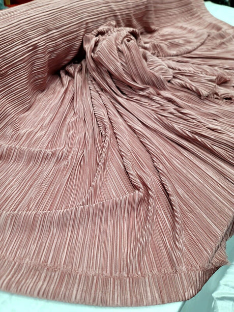 Pleated Stretch Fabric Dusty Rose