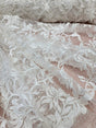 White Embroidery Lace Guipure Floral Sequin Mesh