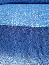 Royal Blue Embroidered Lace Fabric