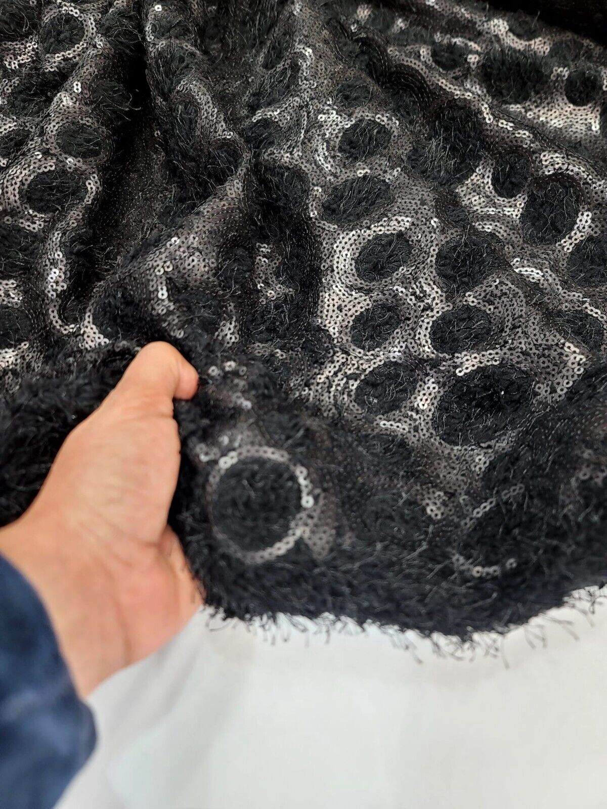 Black Sequin Stretch Fabric