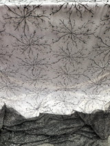 Embroidered Bridal Lace Fabric Black Silver