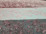 Pink 3D Floral Lace