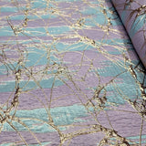Brocade Jacquard Lavender Blue Rose Gold Metallic