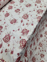 Brocade Jacquard Metallic Floral Fabric