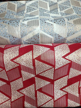 Brocade Jacquard Red Gold Metallic Geometric