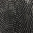 Black Faux Viper Sopythana Snake Skin Vinyl Fabric,